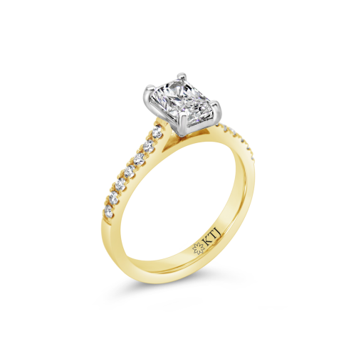 1ct Radiant cut with diamonds on sides