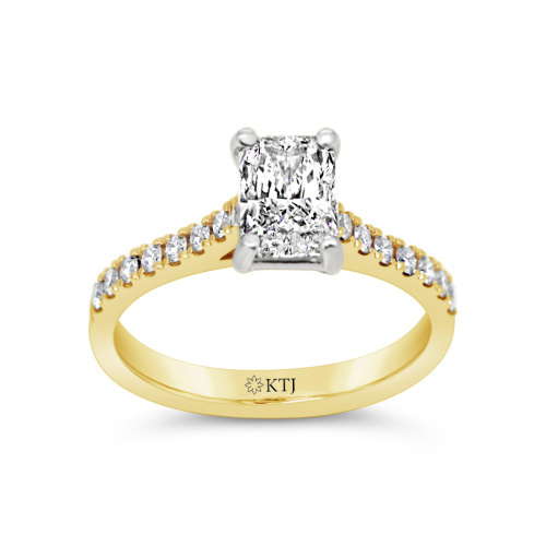 1ct Radiant cut with diamonds on sides