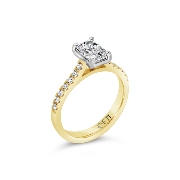 1ct Radiant cut with diamonds on sides