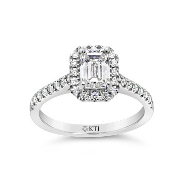 Emerald Cut Halo Ring