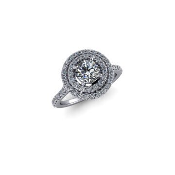 Double Halo Diamond Ring