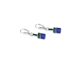 Geo Cube Bright Blue Earrings