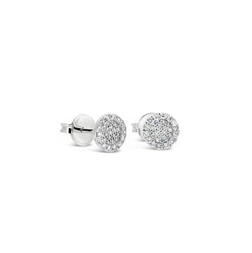 Round Cluster Diamond Stud Earrings