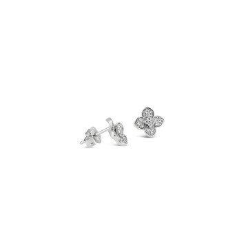 Floral Diamond Stud Earrings