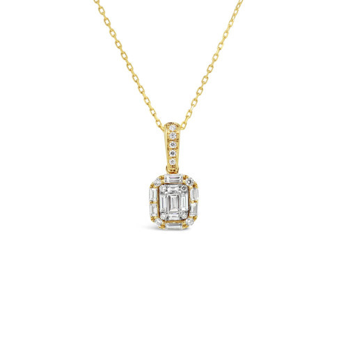 Baguette Cluster Diamond Pendant