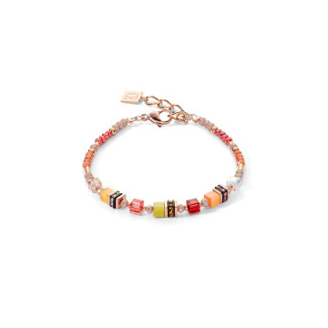 Fine GeoCube In Warm Orange, Pink & Red Bracelet