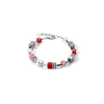 GeoCube Soft Watermelon & Bold Red Bracelet