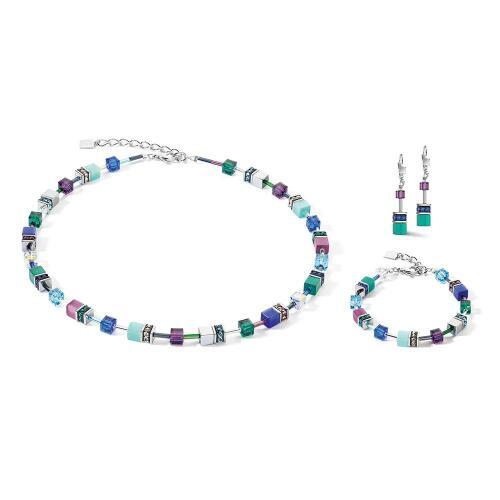 GeoCube Turquoise and Purple Necklace