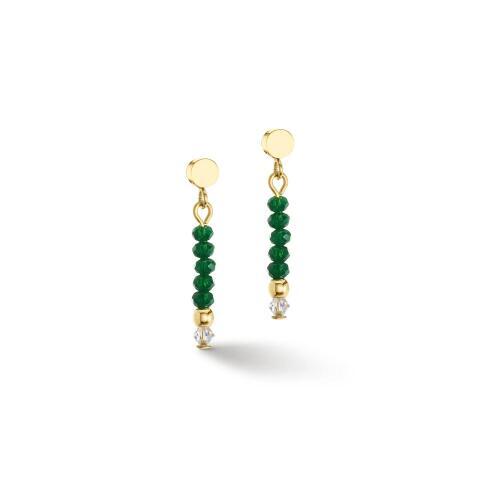 Little Twinkle Gold and Dark Green Earrings