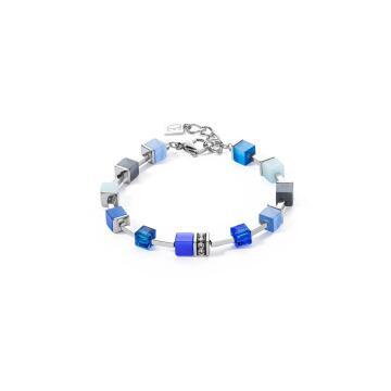 GeoCube Ocean Blue and Silver Bracelet