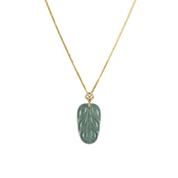 Petite Leaf Jade Pendant 